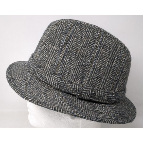 Vintage STETSON Equalizer Fedora Wool Gray Tweed Men's Size‎ Medium 7 or 7 1/8 - Picture 1 of 9